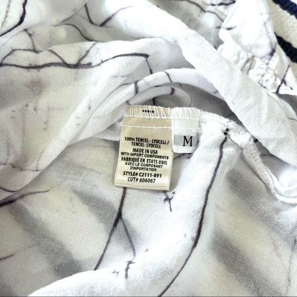 Cloth & Stone Off The Shoulder White Boho Print Cropped Top Small - Picture 6 of 8